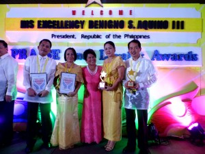 From left to right. Mr. Eval B. Makinano, Mary Ann M. Manla, Sec. Dinky Juliano-Soliman, Ms. Angelita B. Amista, and Mr. Pio V. Japitana  pose for the picture taking session during the 63rd DSWD Anniversary.