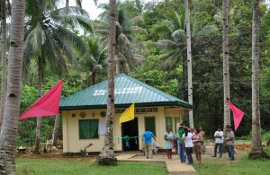 Community volunteers are waiting for their visitors in their implemented GPBP day care center in Sitio Bug-o, Causwagan, Barobo, Surigao del Sur.