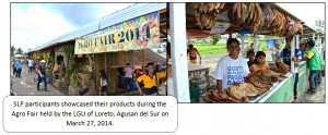 SLP participants showcase their products during the Agro Fair in Loreto, Agusan del Sur. 