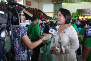 RD Minda Brigoli during her interview with ABS - CBN as she commends the passion and commitment from the ECCD partners in Caraga. 